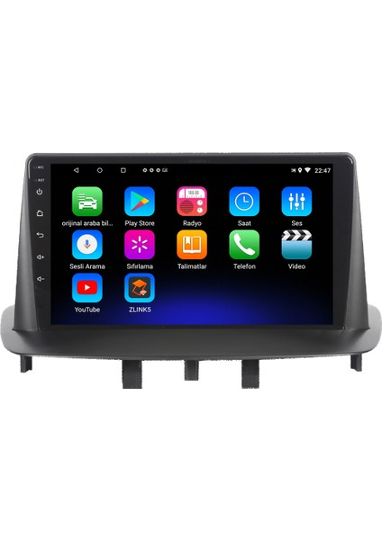 Renault Megane 3 Android 12 Kablosuz Carplay Navigasyon Multimedya Ekran Teyp - MY-0609W-