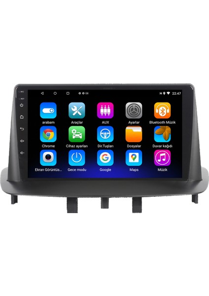 Renault Megane 3 Android 12 Kablosuz Carplay Navigasyon Multimedya Ekran Teyp - MY-0609W-
