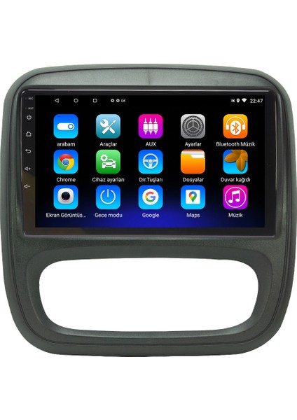 Renault Trafic Android 12 Kablosuz Carplay Navigasyon Multimedya Ekran Teyp - MY-0609W-RENAULT Trafic