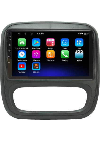 Renault Trafic Android 12 Kablosuz Carplay Navigasyon Multimedya Ekran Teyp - MY-0609W-RENAULT Trafic