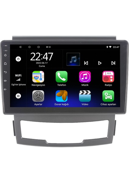 Ssangyong Kyron Android 12 Kablosuz Carplay Navigasyon Multimedya Ekran Teyp - MY-0609W-SSANGYONG Kyron