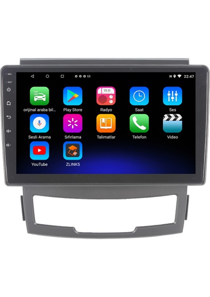 Ssangyong Kyron Android 12 Kablosuz Carplay Navigasyon Multimedya Ekran Teyp - MY-0609W-SSANGYONG Kyron