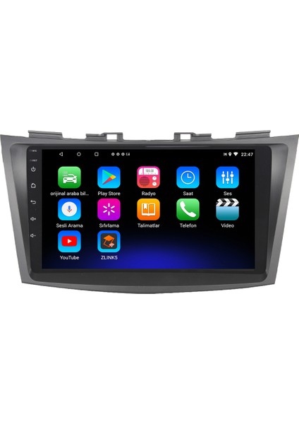 Suzuki Swift Android 12 Kablosuz Carplay Navigasyon Multimedya Ekran Teyp - MY-0609W-SUZUKİ Swift