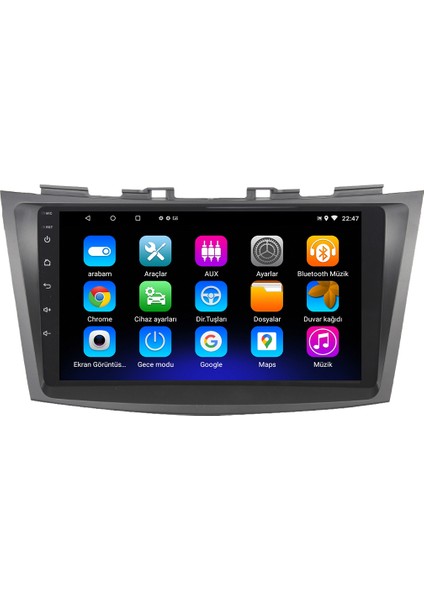 Suzuki Swift Android 12 Kablosuz Carplay Navigasyon Multimedya Ekran Teyp - MY-0609W-SUZUKİ Swift