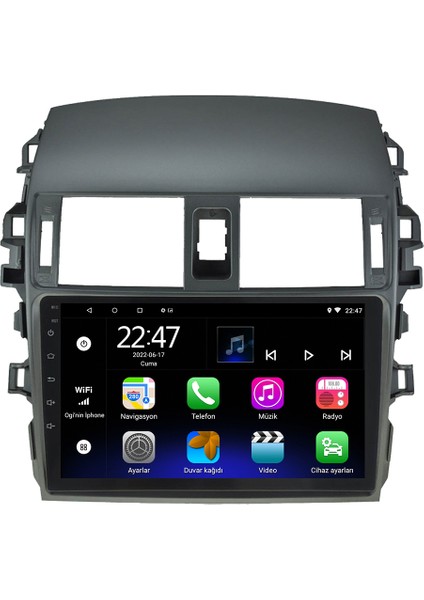 Toyota Corolla Android 12 Kablosuz Carplay Navigasyon Multimedya Ekran Teyp - MY-0609W-TOYOTA Corolla