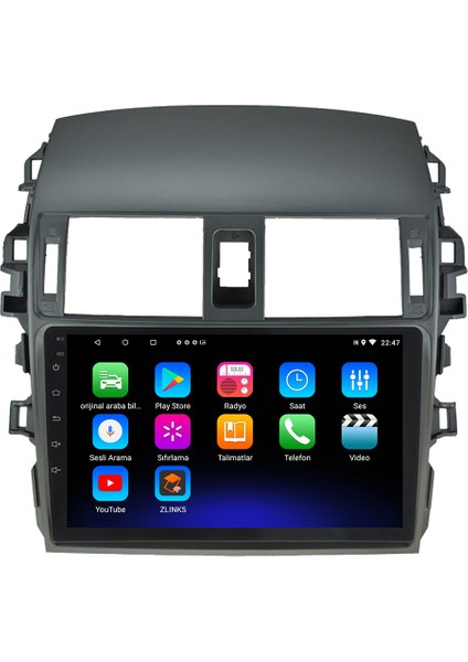Toyota Corolla Android 12 Kablosuz Carplay Navigasyon Multimedya Ekran Teyp - MY-0609W-TOYOTA Corolla