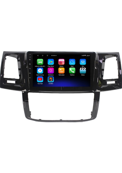 Toyota Fortuner Android 12 Kablosuz Carplay Navigasyon Multimedya Ekran Teyp - MY-0609W-TOYOTA Fortuner