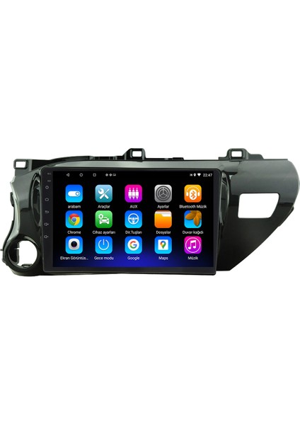 Toyota Hilux Android 12 Kablosuz Carplay Navigasyon Multimedya Ekran Teyp - MY-0609W-TOYOTA Hilux