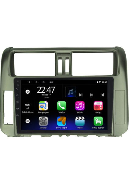 Toyota Land Cruiser Prado Android 12 Kablosuz Carplay Navigasyon Multimedya Ekran Teyp - MY-0609W-TOYOTA Land Cruiser Prado
