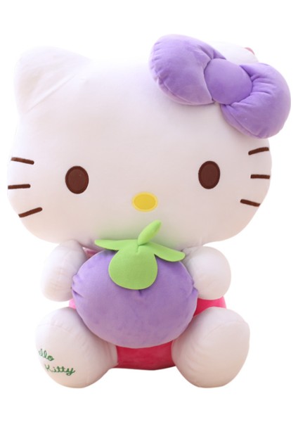 40 cm Sevimli Çilek Pembe Kedi Peluş Bebek Yaratıcı Apple Karikatür Hayvan Oyuncak Kız Ödülüçü Tatil Bebek Uyku Yastığı Doldurulmuş ve Peluş Hayvanlar Mor (Yurt Dışından)