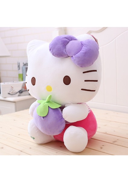 40 cm Sevimli Çilek Pembe Kedi Peluş Bebek Yaratıcı Apple Karikatür Hayvan Oyuncak Kız Ödülüçü Tatil Bebek Uyku Yastığı Doldurulmuş ve Peluş Hayvanlar Mor (Yurt Dışından)