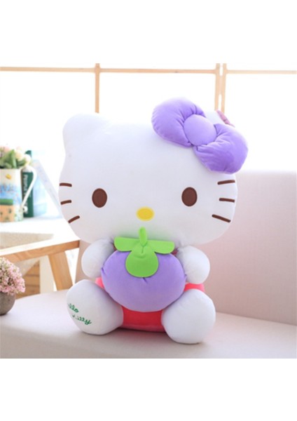 40 cm Sevimli Çilek Pembe Kedi Peluş Bebek Yaratıcı Apple Karikatür Hayvan Oyuncak Kız Ödülüçü Tatil Bebek Uyku Yastığı Doldurulmuş ve Peluş Hayvanlar Mor (Yurt Dışından)