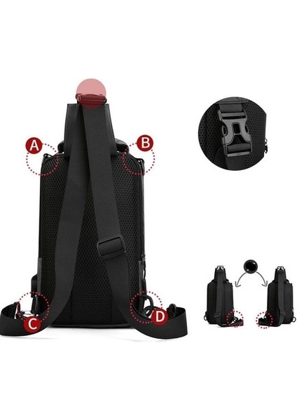 Yeni Erkek Çok Fonksiyonlu Göğüs Çantası Moda Rahat Tek Omuz Crossbody Çanta Su Geçirmez Uzay Bezi Küçük Sırt Çantası (Yurt Dışından) fiyatları