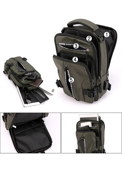 Yeni Erkek Çok Fonksiyonlu Göğüs Çantası Moda Rahat Tek Omuz Crossbody Çanta Su Geçirmez Uzay Bezi Küçük Sırt Çantası (Yurt Dışından) modelleri