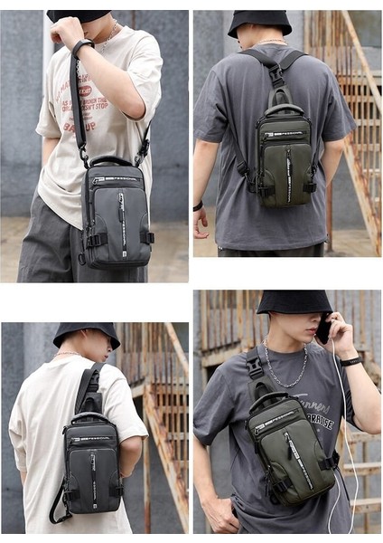 Yeni Erkek Çok Fonksiyonlu Göğüs Çantası Moda Rahat Tek Omuz Crossbody Çanta Su Geçirmez Uzay Bezi Küçük Sırt Çantası (Yurt Dışından) fırsatları