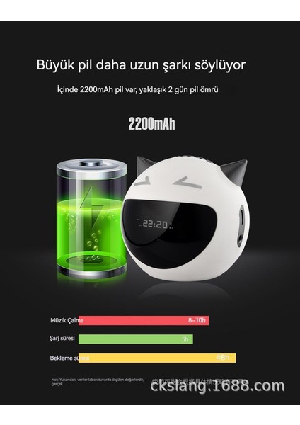 Küçük Şeytan Kablosuz Bluetooth Küçük Hoparlör Yaratıcı Hediye Çalar Saat Ses K Şarkı Mikrofon Elektronik Hediye (Yurt Dışından)