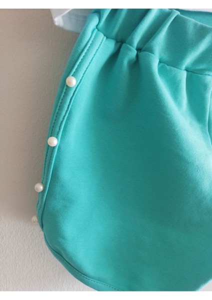 Mınnıe Baskılı Pul Payetli Inci Detaylı Şortlu Takım modelleri