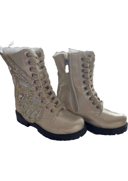 Kelebek Kanat Detaylı Kız Çocuk Bot-Sarı