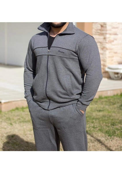 Tam Fermuarlı Antrasit Eşofman Takımı modelleri