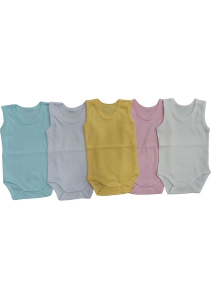 Askılı Basic Bisiklet Yaka Atlet Çıtçıtlı Badi 5li Paket 0-48 Ay