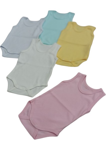 Askılı Basic Bisiklet Yaka Atlet Çıtçıtlı Badi 5li Paket 0-48 Ay fırsatları