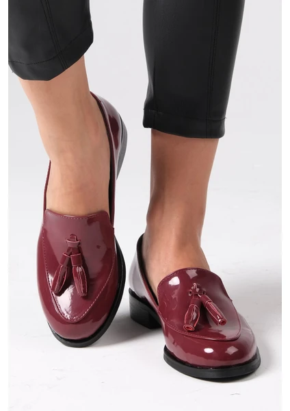 Mio Gusto Iris Bordo Rugan Oxford Ayakkabı