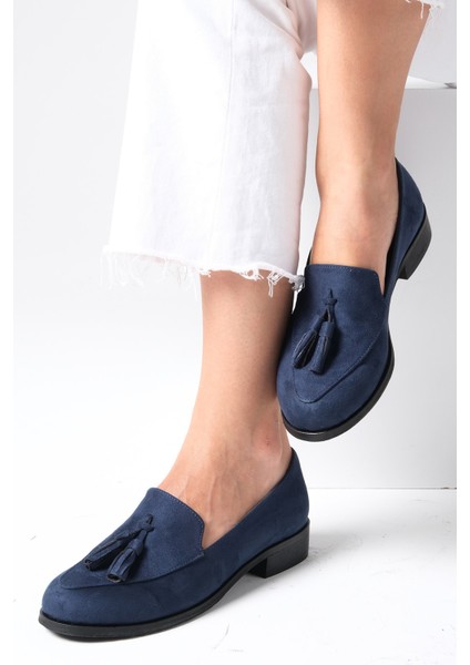 Iris Lacivert Süet Oxford Ayakkabı