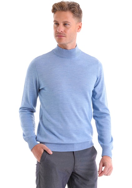 Mavi Regular Fit Düz Yün Yarım Balıkçı Yaka Triko Kazak fiyatları