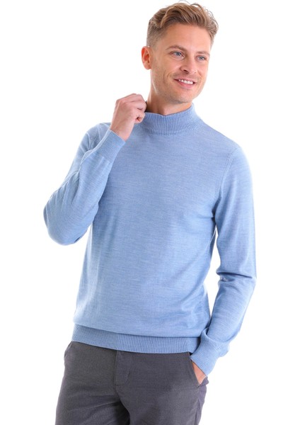 Mavi Regular Fit Düz Yün Yarım Balıkçı Yaka Triko Kazak modelleri