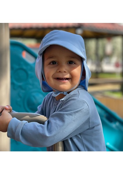Flap Lejyoner, Ense Korumalı, Boyundan Bağlamalı, Çocuk Bebek Güneş Şapka, Ekoteks 100 Sertifikalı