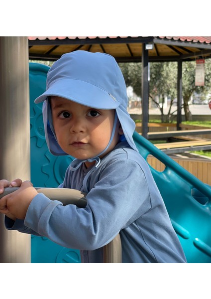 Flap Lejyoner, Ense Korumalı, Boyundan Bağlamalı, Çocuk Bebek Güneş Şapka, Ekoteks 100 Sertifikalı