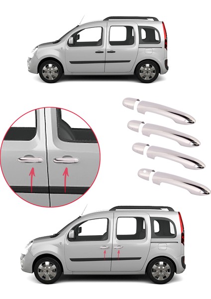 Servet Dizayn Oto Renault Kangoo 2008+ Kapı Kolu P.çelik