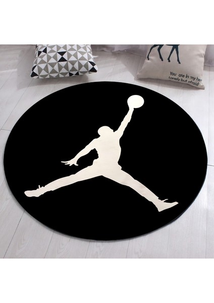 Nesa Decor Yuvarlak Basketbol Jordan Halısı Genç Odası Dekoratif Özel Tasarım Sneaker Halısı