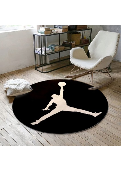 Yuvarlak Basketbol Jordan Halısı Genç Odası Dekoratif Özel Tasarım Sneaker Halısı