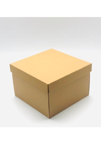 23X23X15 Kraft Çok Amaçlı Kutu Karton Kutu Pasta Kutusu (10 Adet)