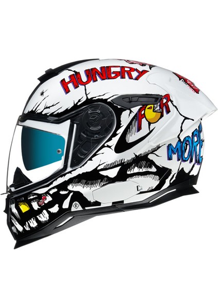SX.100R Hungry Mıles Kapalı Kask Beyaz Small