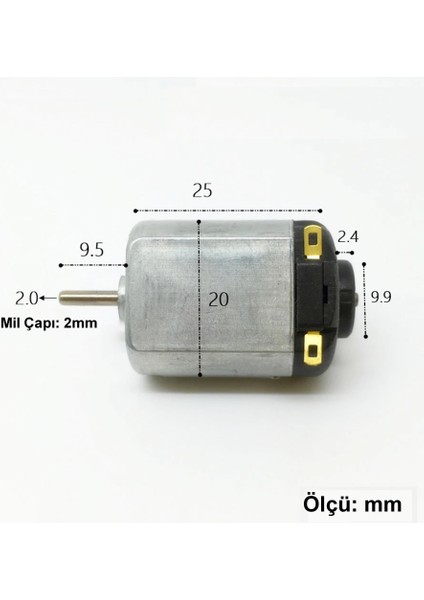 Roba 3V 6V Dc Motor 130 Dc Motor Oyuncak Motoru