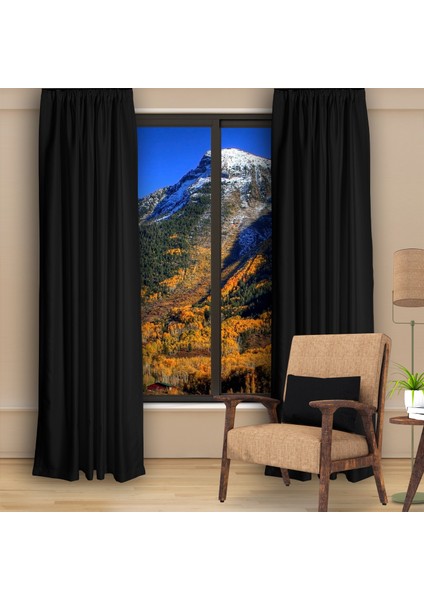 Blackout (Karartma) Fon Perde-Güneşlik Pilesiz Extraforlu Düz Dikim Siyah fiyatları