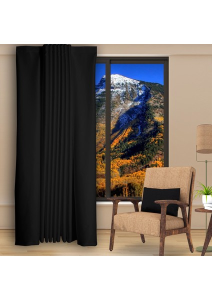 Blackout (Karartma) Fon Perde-Güneşlik Pilesiz Extraforlu Düz Dikim Siyah modelleri