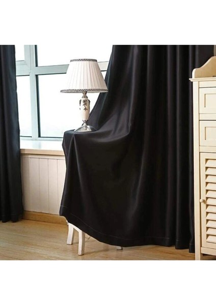 Blackout (Karartma) Fon Perde-Güneşlik Pilesiz Extraforlu Düz Dikim Siyah indirimleri