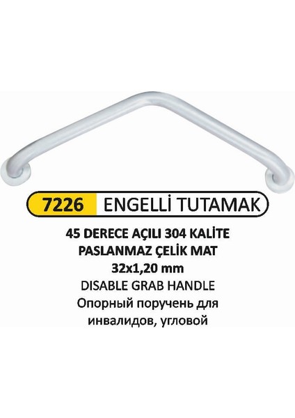 Engelli Tutunma Barı Açılı