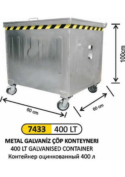 400 Lt Galvaniz Konteyner
