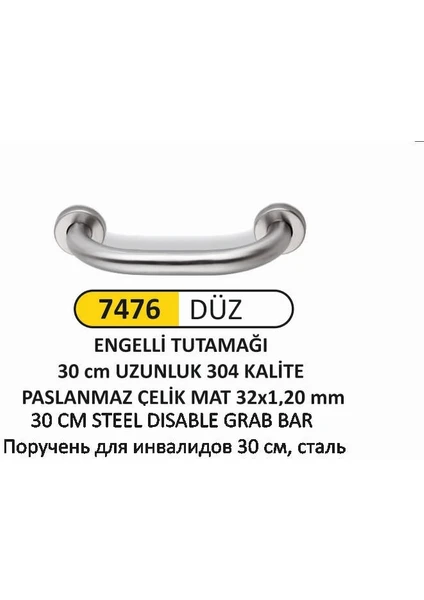 Arı Metal Engelli Tutamak 30 cm Çelik