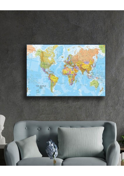 Eliza Home Dünya Haritası Cam Tablo fiyatları