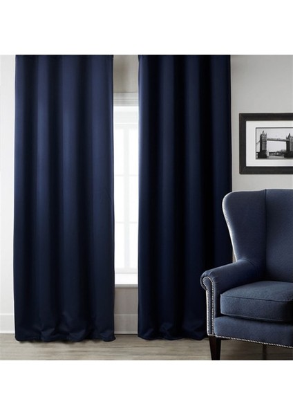 Blackout (Karartma) Fon Perde-Güneşlik Pilesiz Extraforlu Düz Dikim Lacivert fırsatları
