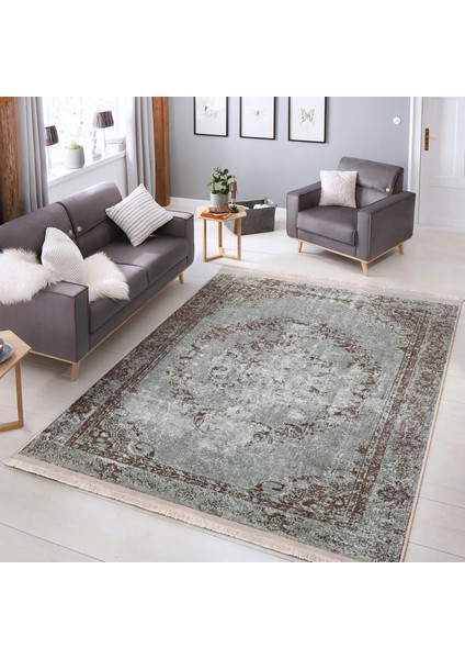 Renkli Zeminde Kilim Motifli Hereke Desenli Avangarde Eskitme Motifli Dijital Baskılı Makinede Yıkanabilir Kaymaz Taban Saçaklı Halı modelleri