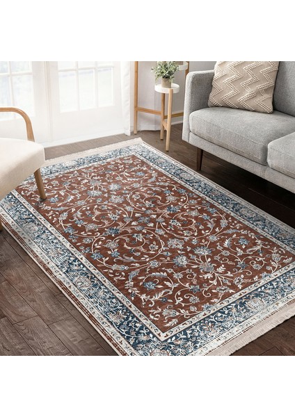 Kremit Zeminde Antik Motifli Kilim Desenli Vintage Avangarde Dijital Baskılı Makinede Yıkanabilir Kaymaz Taban Saçaklı Halı fiyatları