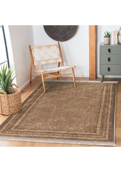 Kahverengi Zeminde Hasır Motifli Jüt Desenli Vintage Klasik Dış Mekan & Outdoor Yatak Odası Dijital Baskılı Makinede Yıkanabilir Kaymaz Taban Saçaklı Halı fiyatları