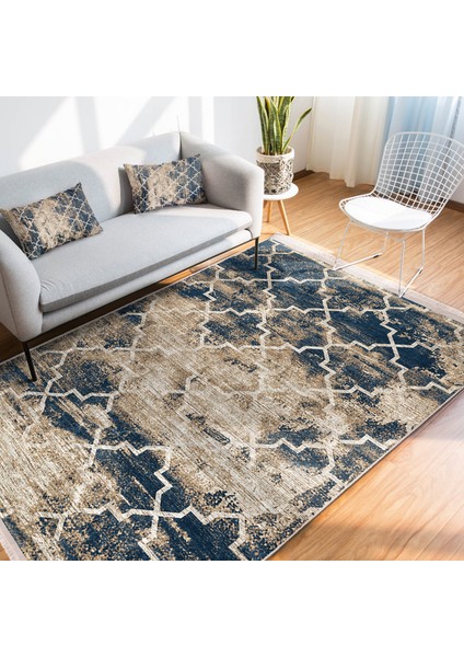 Krem Zeminde Morrocan Motifli Otantik Desenli Geometrik Eskitme Motifli Dijital Baskılı Makinede Yıkanabilir Kaymaz Taban Saçaklı Halı modelleri