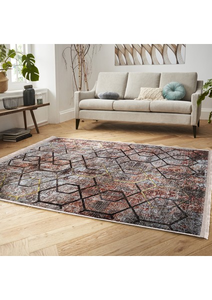 Eskitme Zeminde Geometrik Motifli Kanvas Desenli Eskitme Motifli Geometrik Baskılı Makinede Yıkanabilir Kaymaz Taban Saçaklı Halı fiyatları